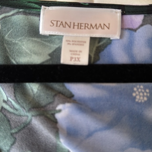 Stan Herman Silky Jersey Hibiscus plus dress size 3X - Picture 8 of 9